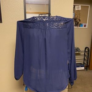 Long sleeve top with lace accents